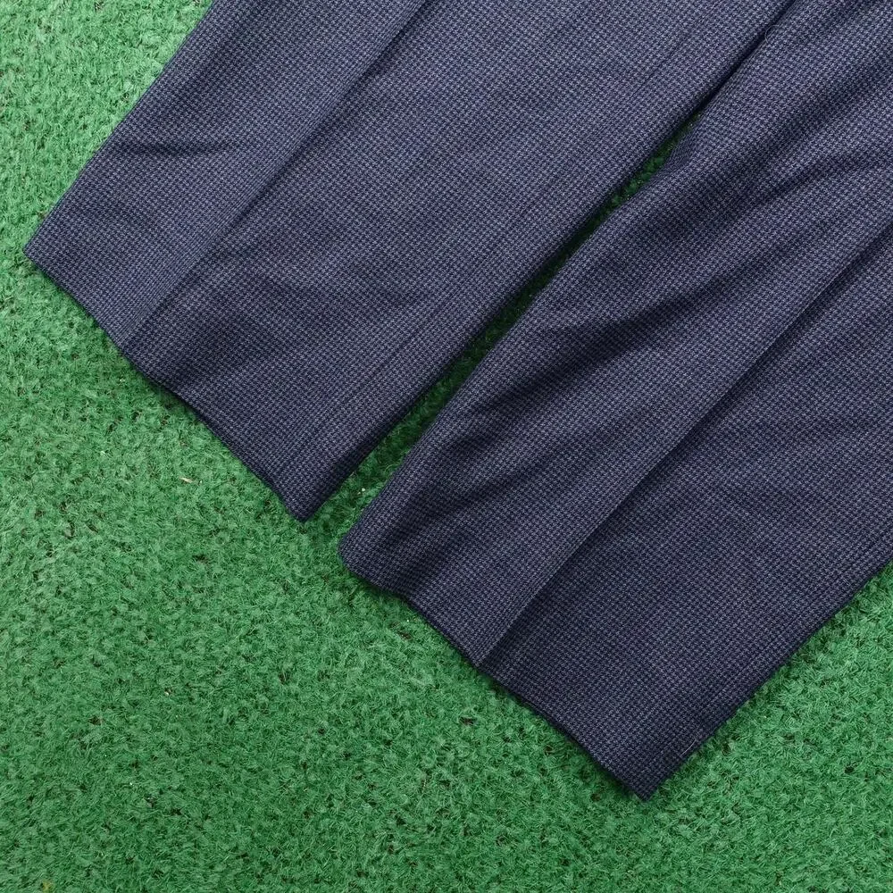 Banana Republic Pants Mens 33X32 Blue‎ Slim Fit Wool Blend Dress Slacks Checked
